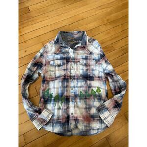 Jachs Girlfriend x Trippy Bunny Bea flannel mushroom print top